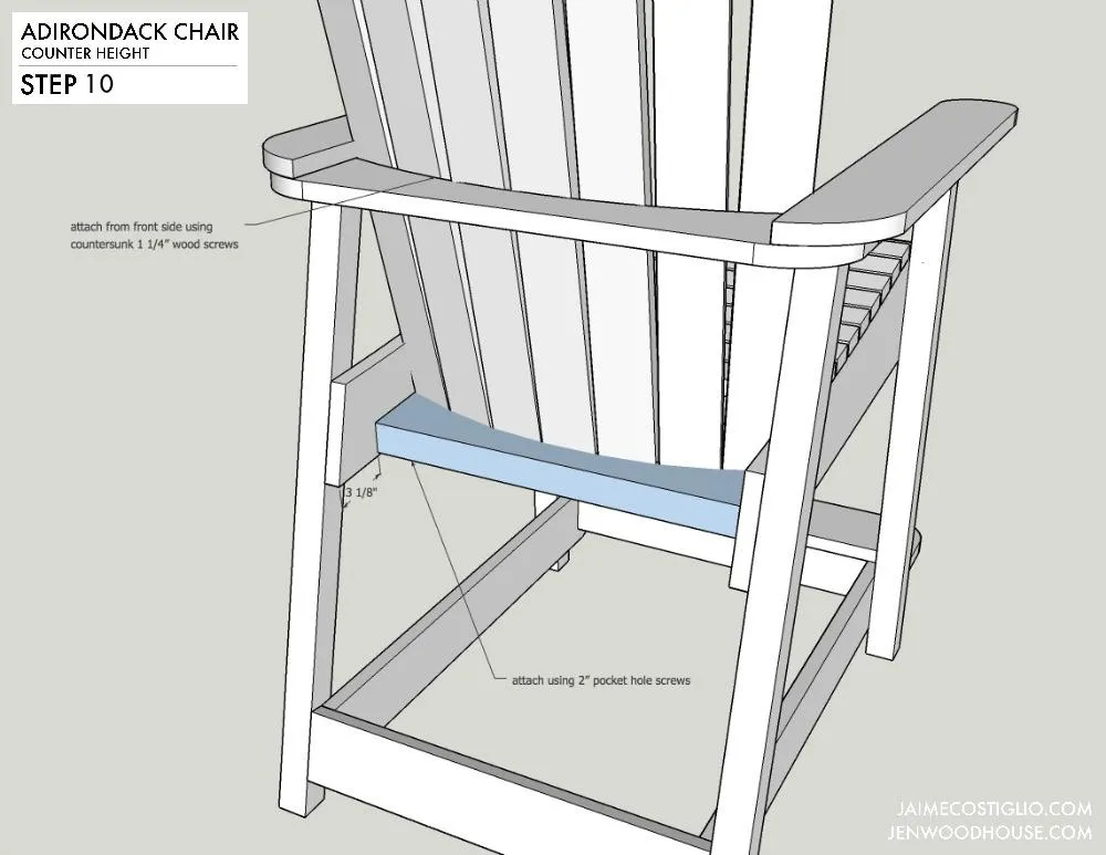 DIY Counter Height Adirondack Chair – Free Project Plan — step photo 16