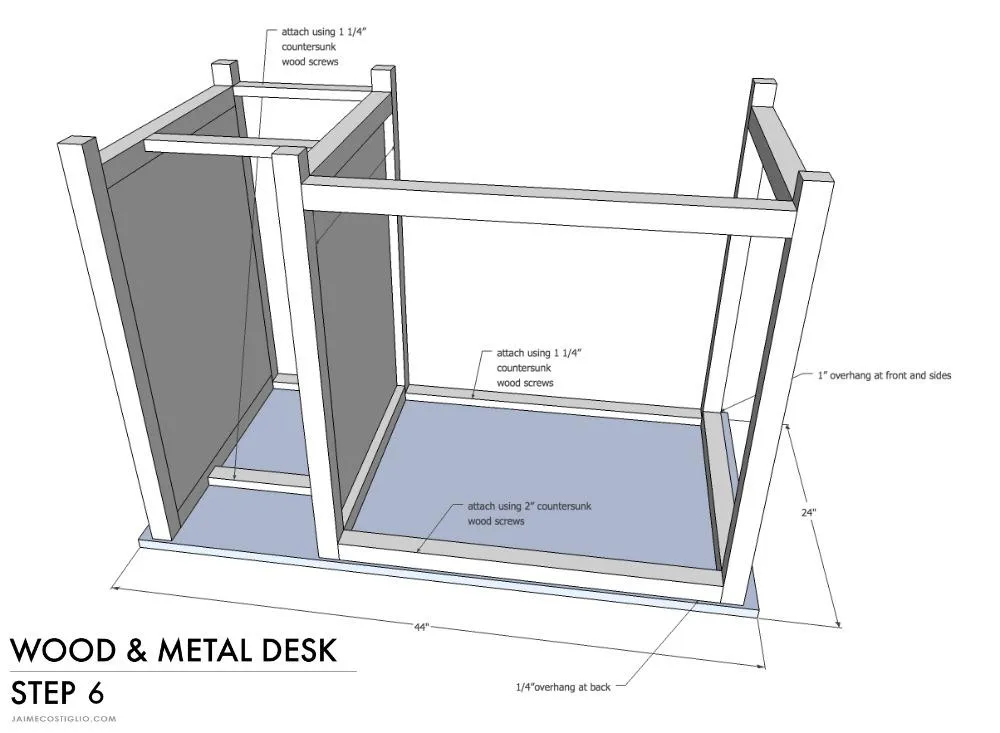 Wood and Metal Desk — step photo 11