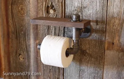 Rustic Scrap Wood and Pipe Toilet Paper Holder — step photo 12
