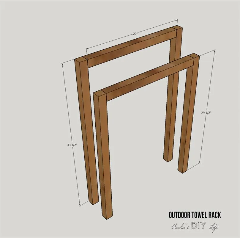 DIY Freestanding Outdoor Towel Rack — step photo 4