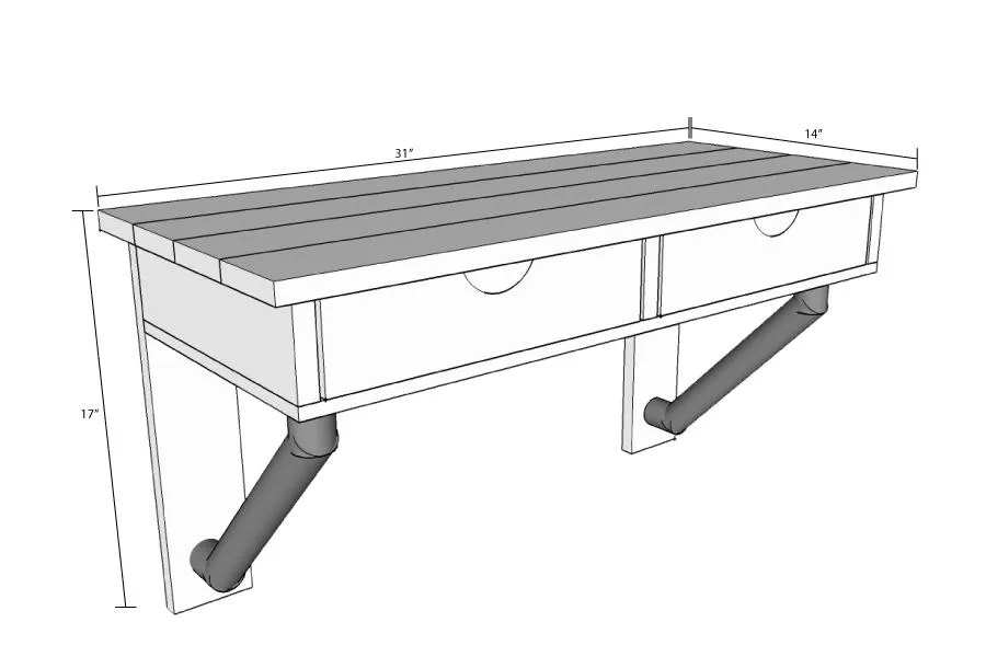 Rustic Industrial Wall Mounted Desk — step photo 5