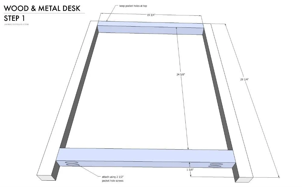 Wood and Metal Desk — step photo 6