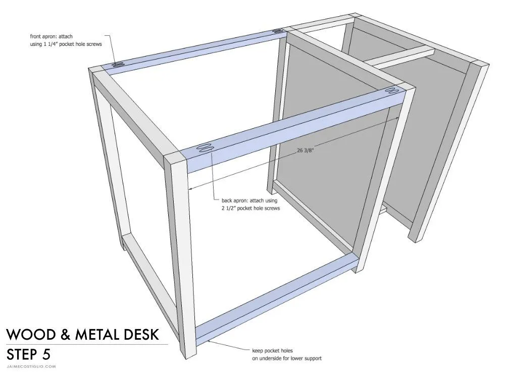 Wood and Metal Desk — step photo 10