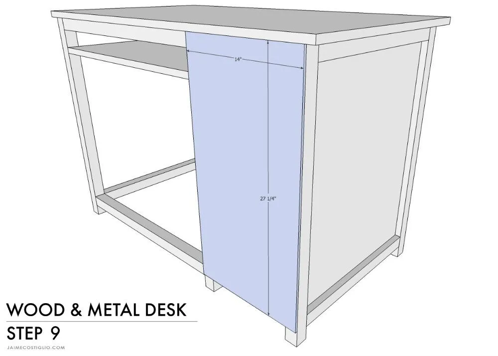 Wood and Metal Desk — step photo 14