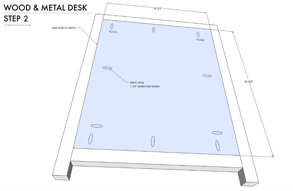 Wood and Metal Desk — step photo 7