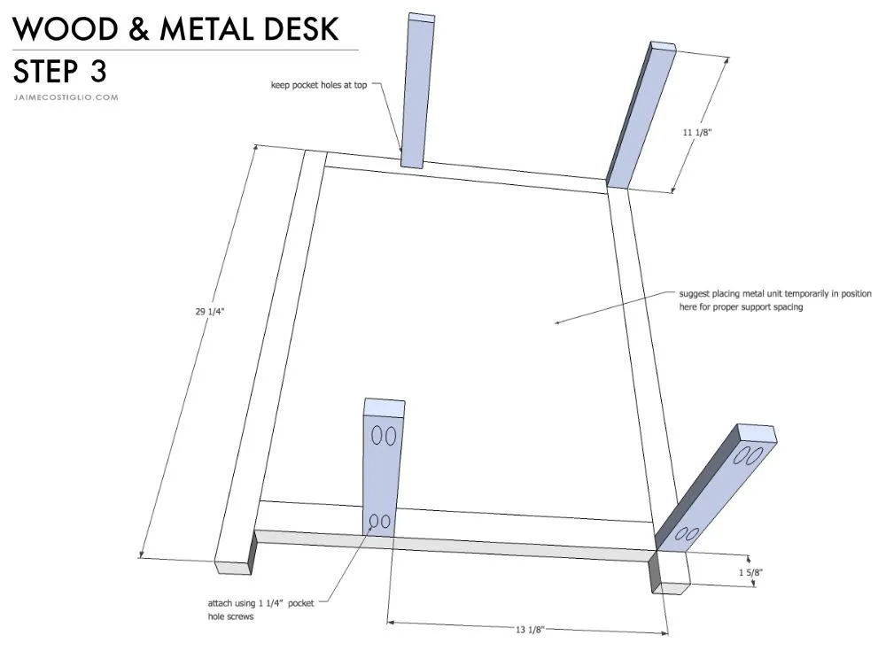 Wood and Metal Desk — step photo 8