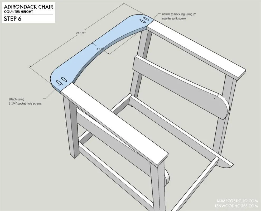 DIY Counter Height Adirondack Chair – Free Project Plan — step photo 11