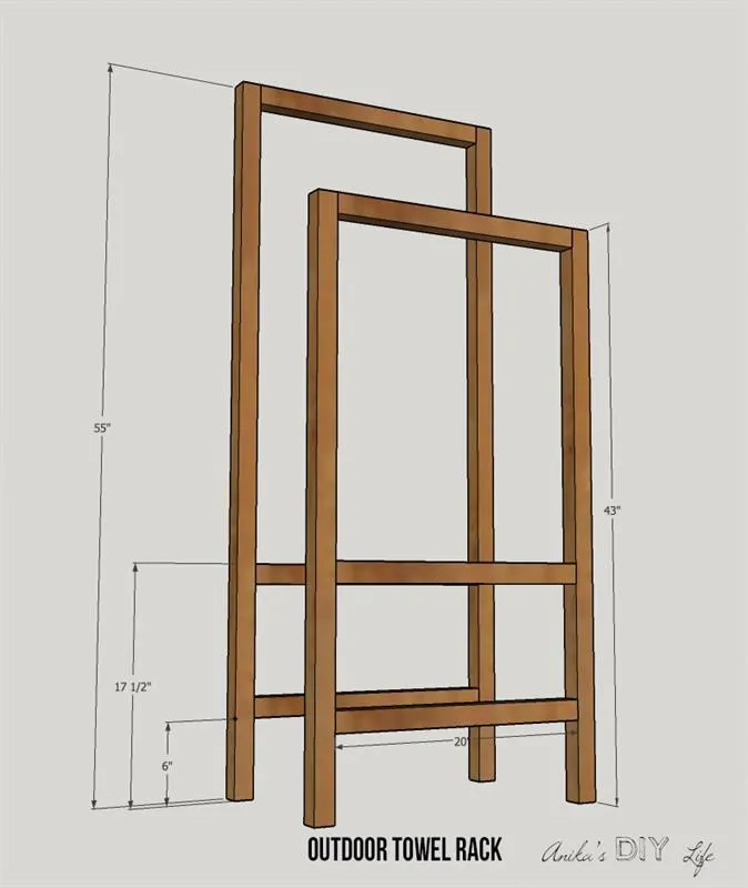DIY Freestanding Outdoor Towel Rack — step photo 3