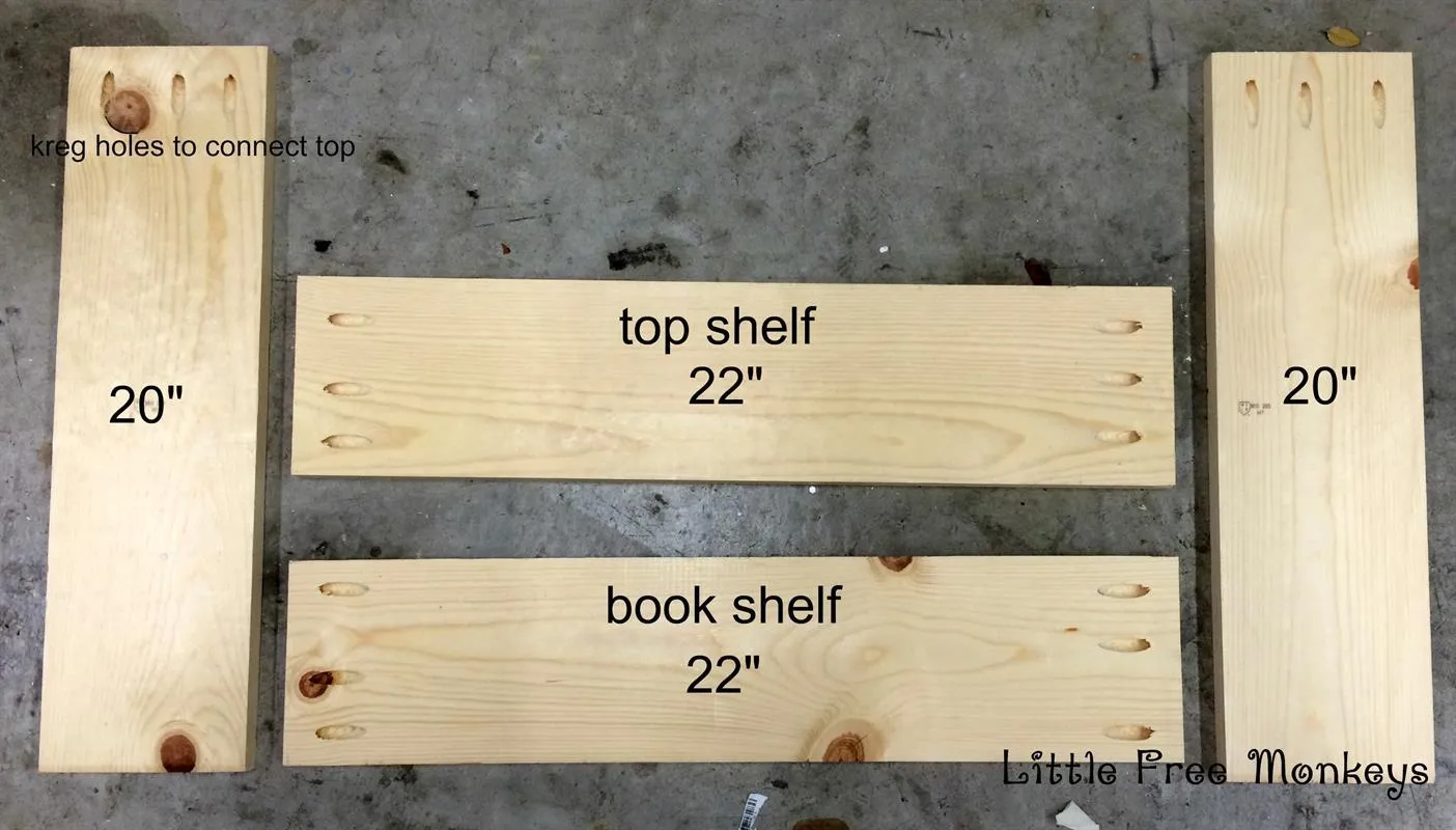Kids bedside table with book storage — step photo 1