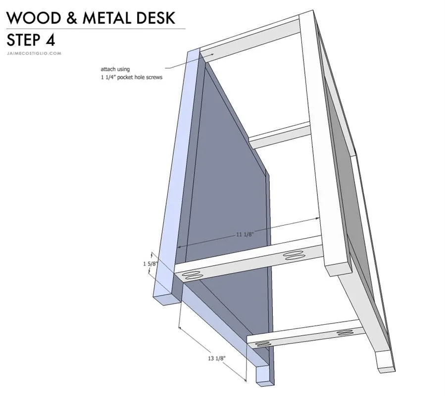 Wood and Metal Desk — step photo 9